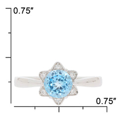 Sterling Silver Semi Mount Ring Setting Round RD 6.5X6.5mm White Topaz - Syzjewelry