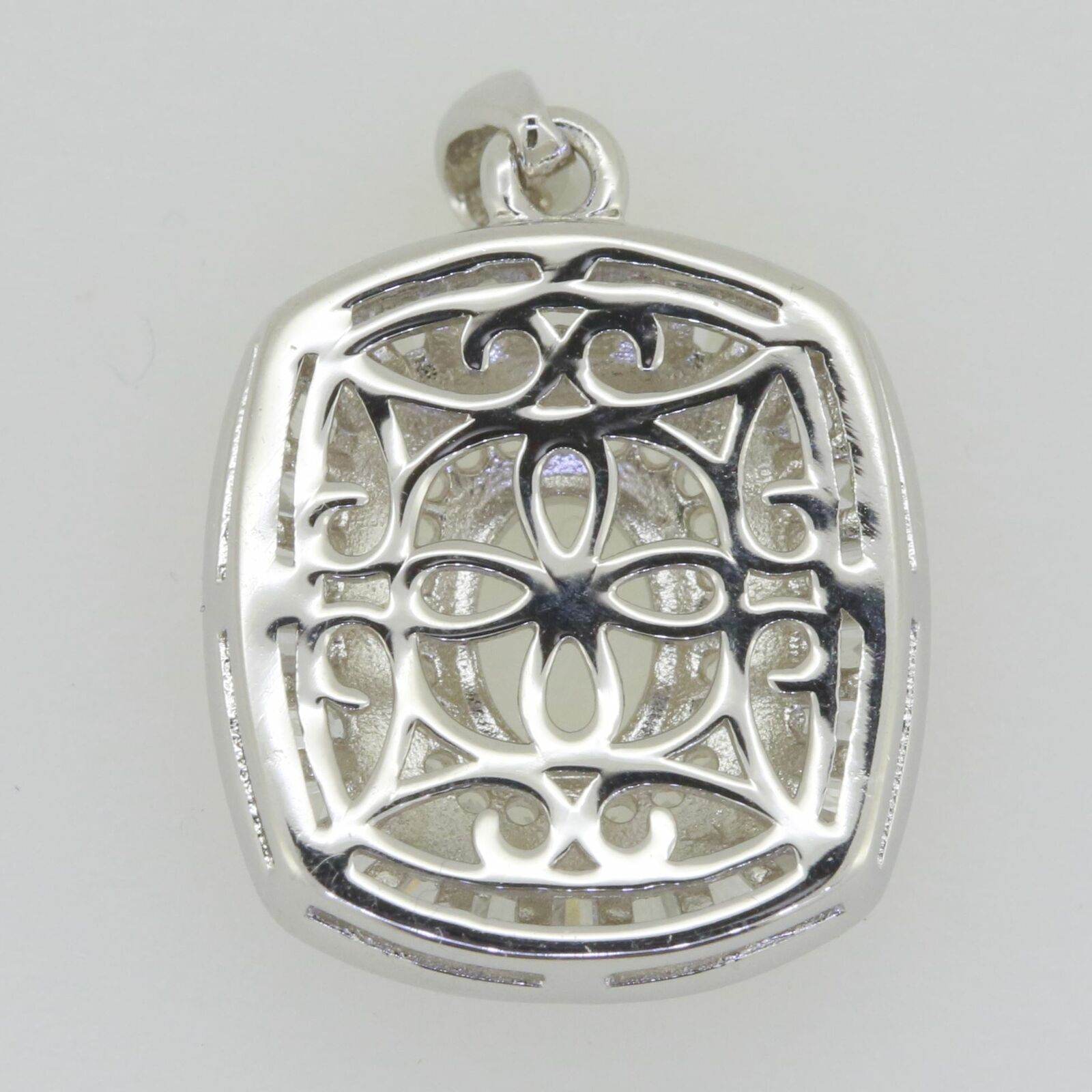 Sterling Silver Semi Mount Pendant Setting Oval OV 8X6mm White Topaz - Syzjewelry