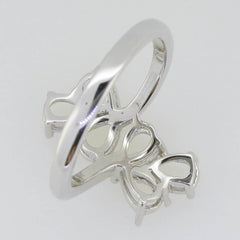 Sterling Silver Semi Mount Ring Setting Pear PE 6x4mm White Topaz - Syzjewelry