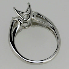 Sterling Silver Semi Mount Ring Setting Oval OV 10x8mm East West Topaz - Syzjewelry