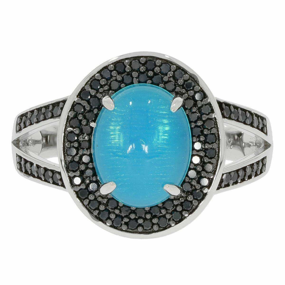 Sterling Silver Semi Mount Ring Setting Cab Oval OV 10X8mm Double Halo - Syzjewelry