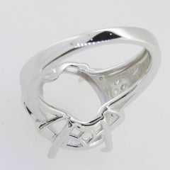 Sterling Silver Semi Mount Ring Setting Oval OV 16X12mm White Topaz GTL21472 - Syzjewelry