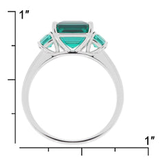 Sterling Silver Semi Mount Ring Setting Emerald OCT 8X8mm SQ 3.5mm 3 Stone - Syzjewelry