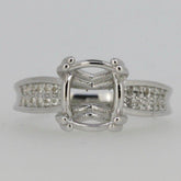 Sterling Silver Semi Mount Ring Setting Oval OV 10x8mm White Topaz Accent - Syzjewelry