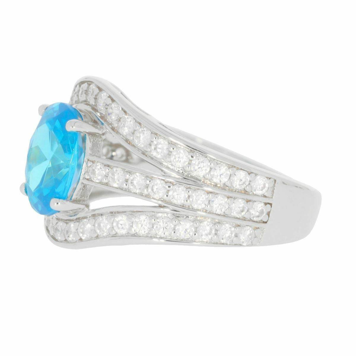 Sterling Silver Semi Mount Ring Setting Oval OV 9x7mm White Topaz - Syzjewelry