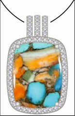 Sterling Silver Semi Mount Pendant Setting Cushion CU 20X15mm PJC21145P - Syzjewelry