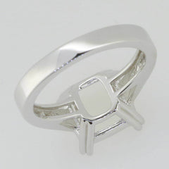 14K White Gold Semi Mount Ring Setting Cushion CU 10X10mm - Syzjewelry