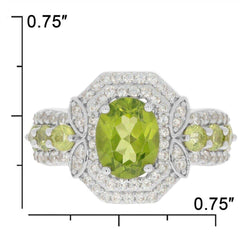 Sterling Silver Semi Mount Ring Setting Oval OV 9x7mm Double Halo 3 Ro - Syzjewelry