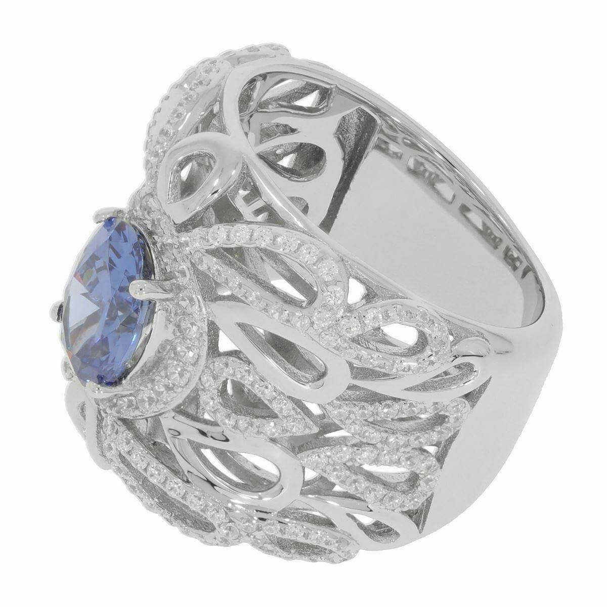 Sterling Silver Semi Mount Ring Setting OV 9X7mm White Topaz Solid - Syzjewelry