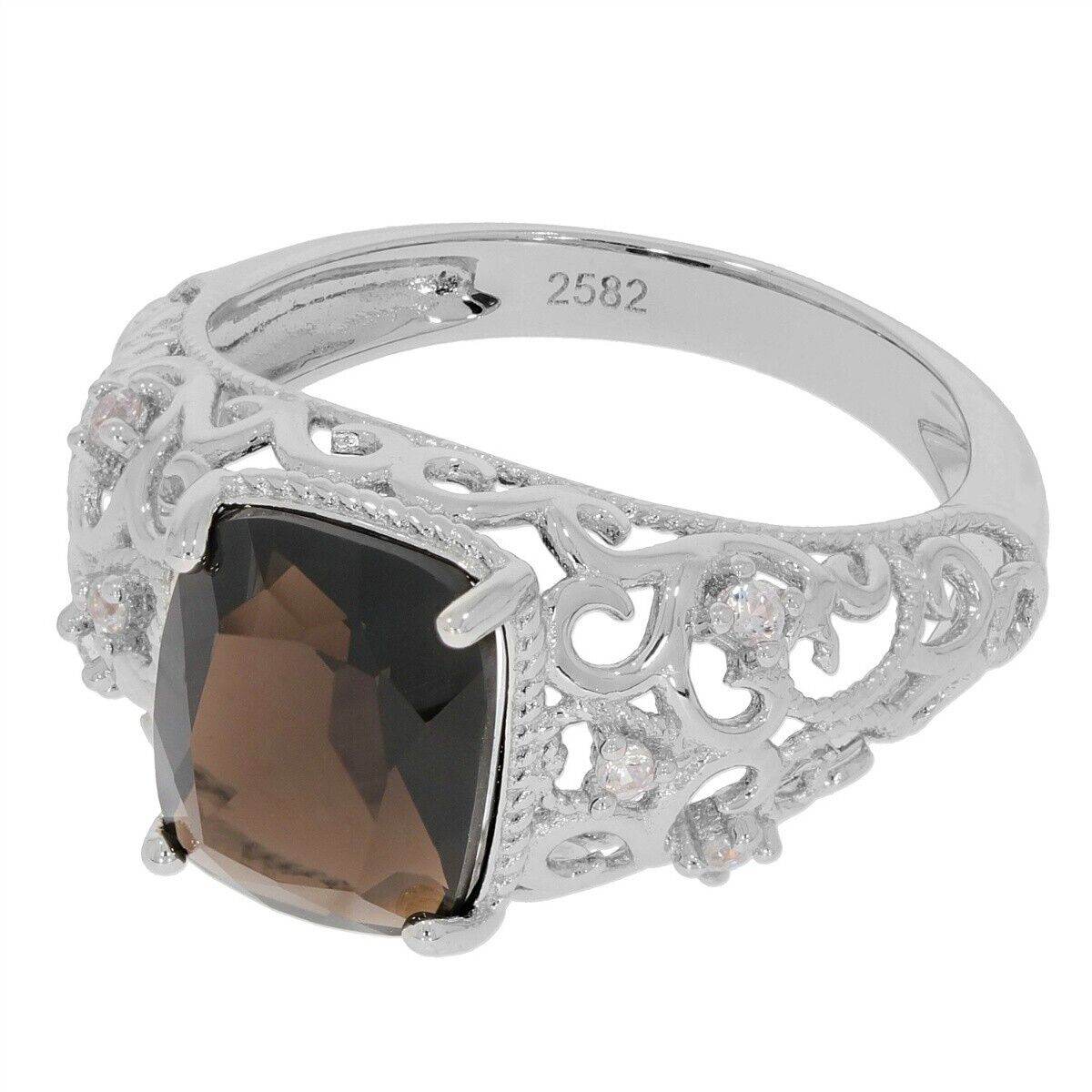 Art Deco Style Sterling Silver Semi Mount Ring Setting Cushion Cu 10x8 - Syzjewelry