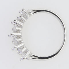 Sterling Silver Semi Mount Ring Setting Oval OV 7x5mm Multi Stone Band - Syzjewelry