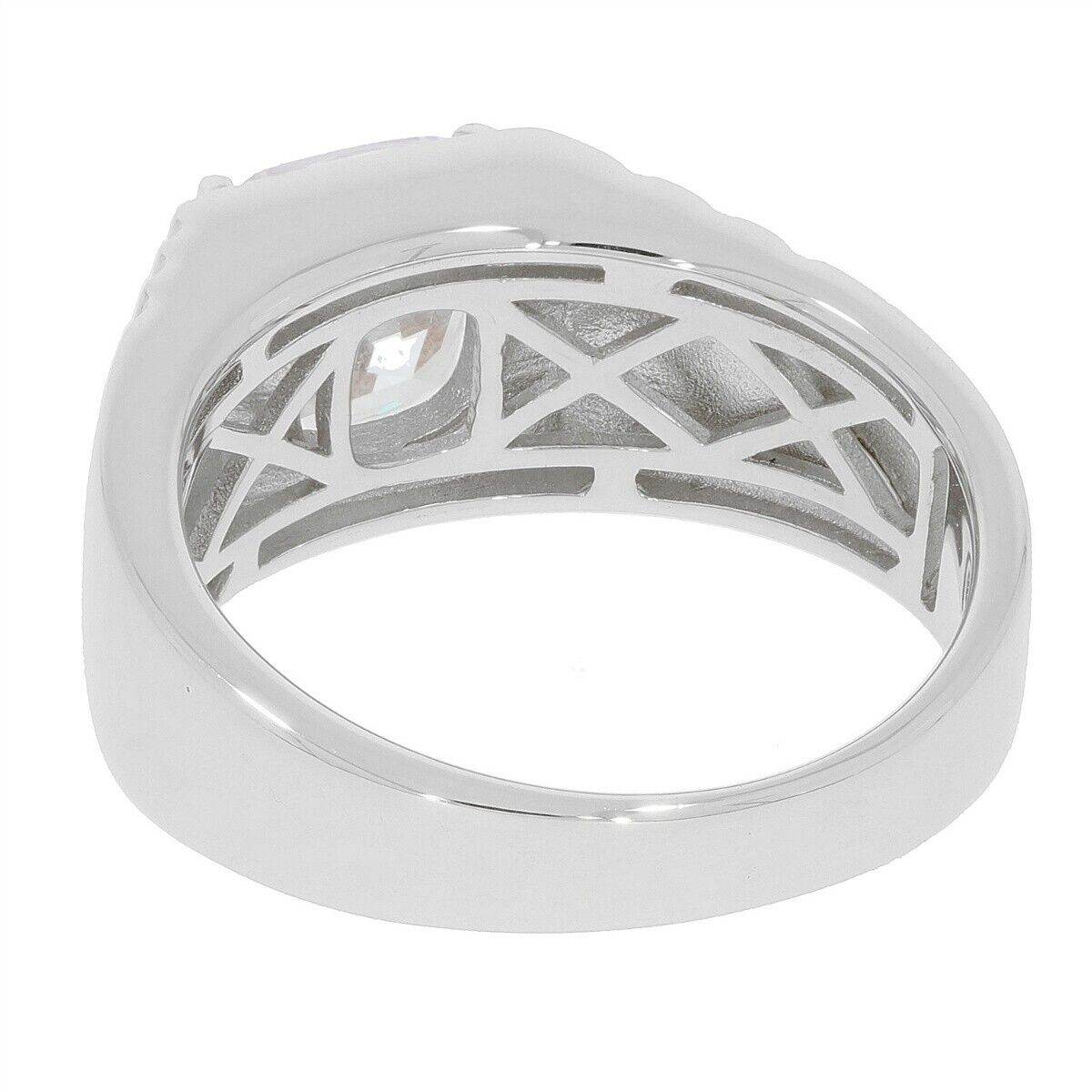 Men's Ring Settings Sterling Silver Ring Mounting Cushion CU 8X8mm - Syzjewelry