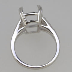 Sterling Silver Semi Mount Ring Setting CU 14X10mm Split Shank White Topaz - Syzjewelry