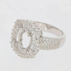 Sterling Silver Semi Mount Ring Setting Oval OV 10X8mm - Syzjewelry