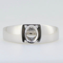 Sterling Silver Semi Mount Ring Setting OV 8x6mm White Topaz GTL21424R11 - Syzjewelry