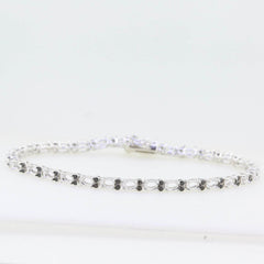 Sterling Silver Semi Mount Bracelet Setting OV 4X3mm White Topaz or Black Spine - Syzjewelry