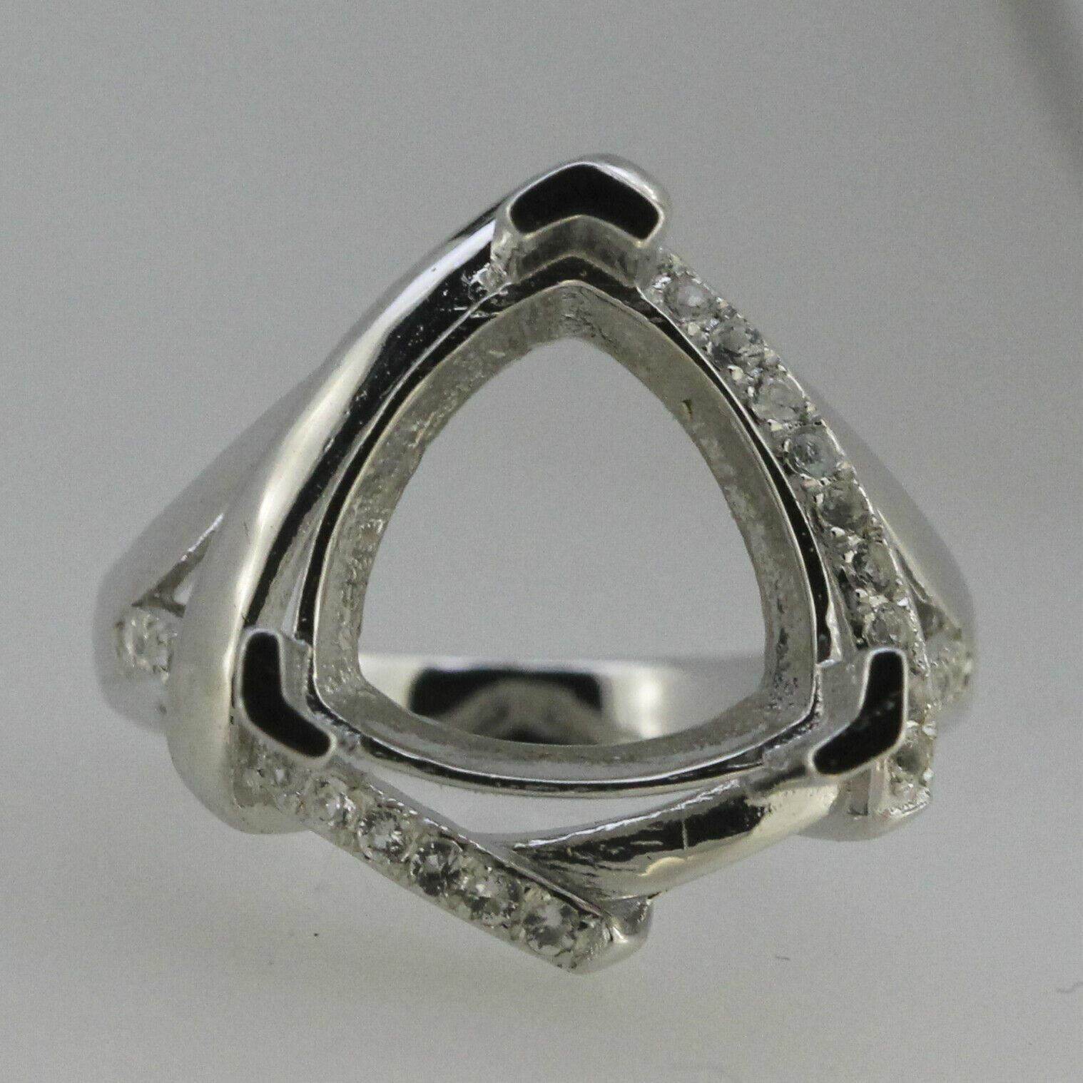 Sterling Silver Semi Mount Ring Setting Trillion Tri 13x13mm - Syzjewelry