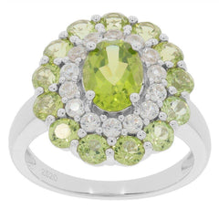 Sterling Silver Semi Mount Ring Setting OV8x6mm RD 3.25mm White Topaz - Syzjewelry