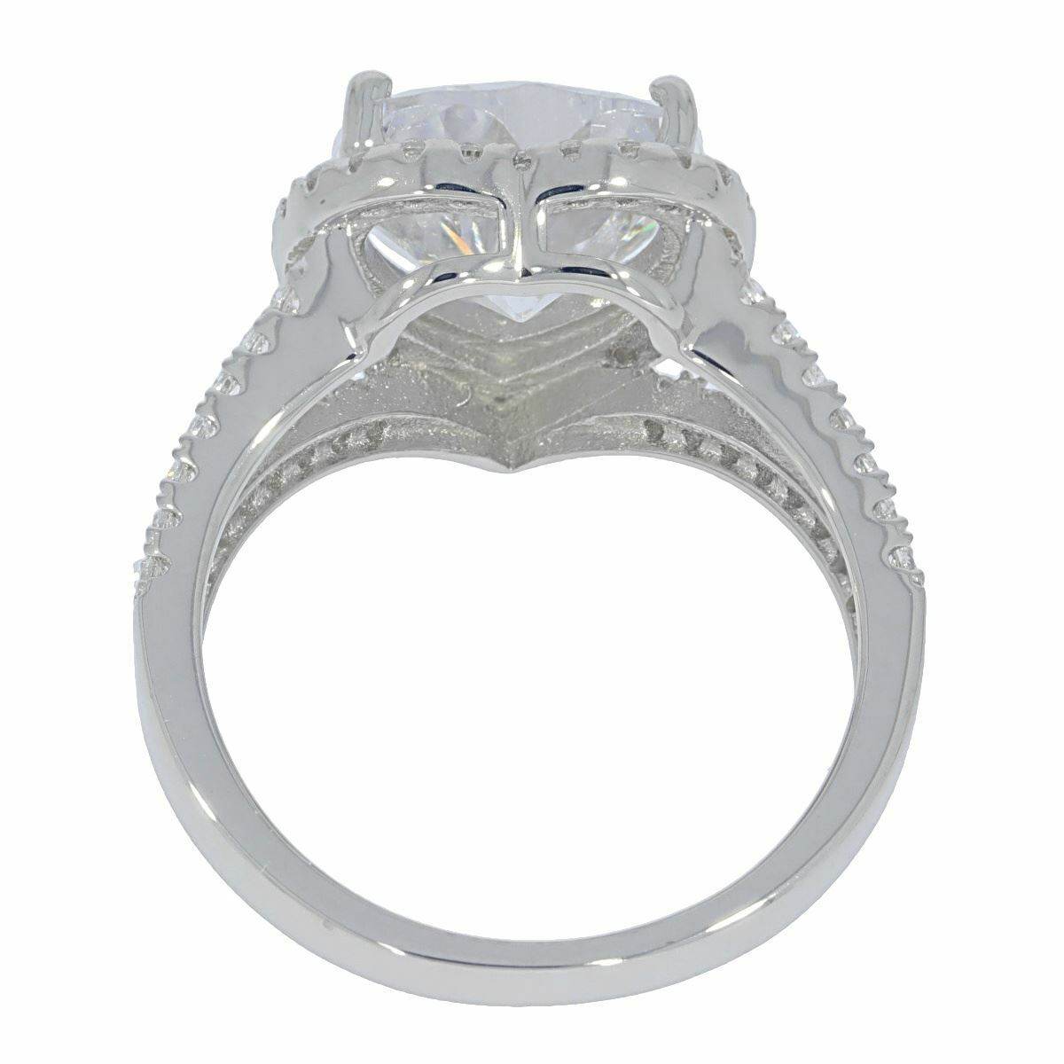 Sterling Silver Semi Mount Ring Setting Heart HT 10x10mm White Topaz - Syzjewelry
