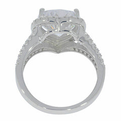 Sterling Silver Semi Mount Ring Setting Heart HT 10x10mm White Topaz - Syzjewelry