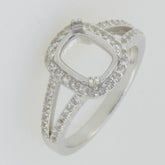 14K White Gold Semi Mount Ring Setting Cushion CU 9x7mm GTL20275R14K - Syzjewelry