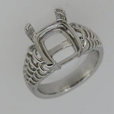 Sterling Silver Semi Mount Ring Setting cabochon Cushion Cu 12x10mm - Syzjewelry