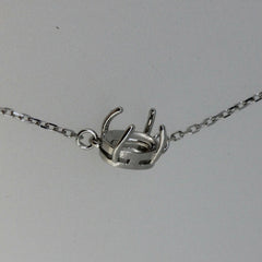 Sterling Silver Semi Mount Pendant Setting Oval OV 7x5mm Cab 18" Chain - Syzjewelry