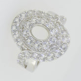 14K White Gold Semi Mount Ring Setting Oval OV 8X6mm PJC3353R14KW - Syzjewelry