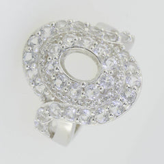 14K White Gold Semi Mount Ring Setting Oval OV 8X6mm PJC3353R14KW - Syzjewelry