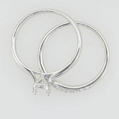 Sterling Silver Semi Mount Ring Setting Round RD 5x5mm White Topaz - Syzjewelry