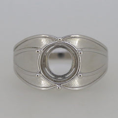 Contemporary Men's Ring Settings Sterling Silver Ring Mounting Round RD 10x10mm - Syzjewelry