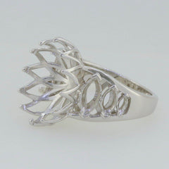 Sterling Silver Semi Mount Ring Setting Oval OV 18x13mm Vintage Style - Syzjewelry