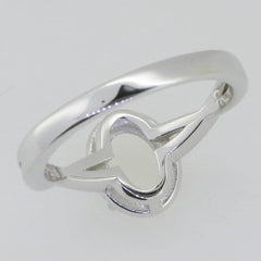 14K White Gold Semi Mount Ring Setting Oval OV 8X6mm Twisted Shank - Syzjewelry