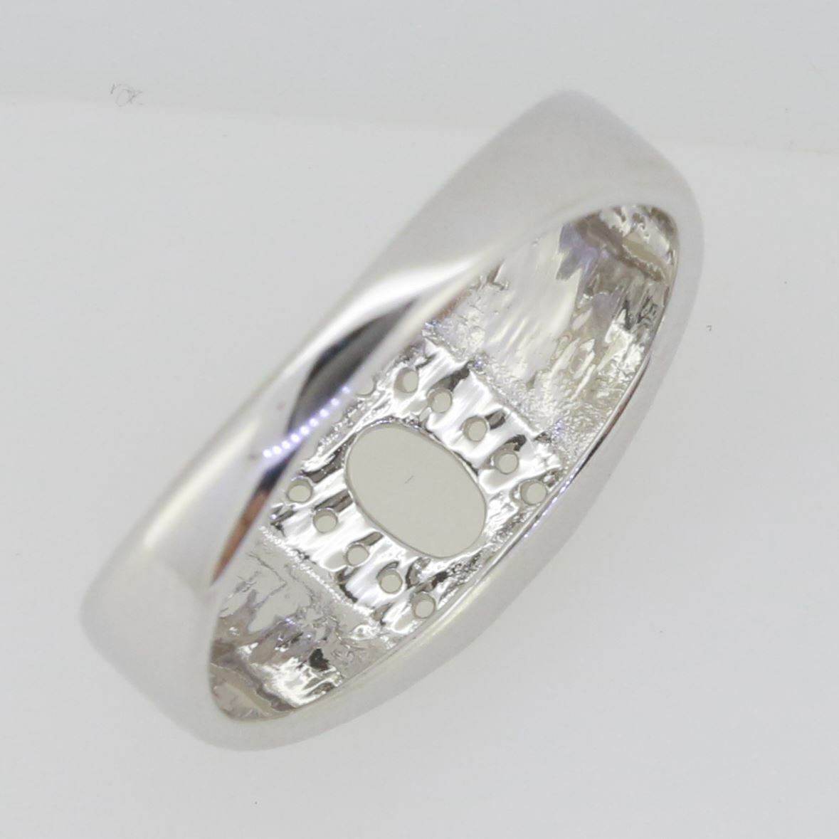 Men's Sterling Silver Semi Mount Ring Setting Oval OV 6X4mm Halo - Syzjewelry