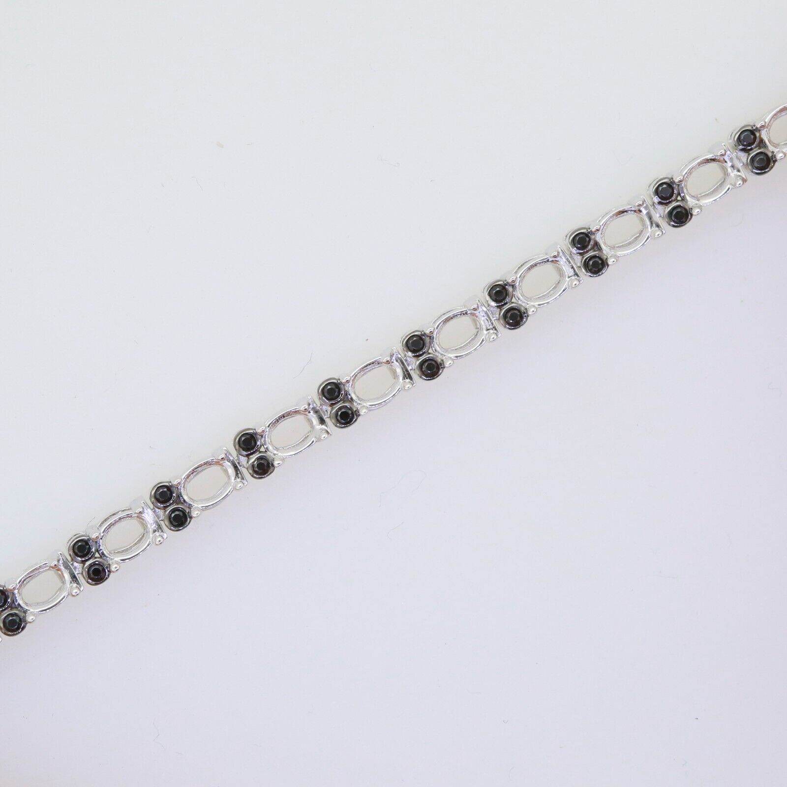Sterling Silver Semi Mount Bracelet Setting OV 4X3mm White Topaz or Black Spine - Syzjewelry
