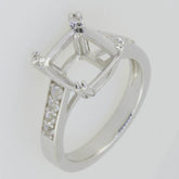 Sterling Silver Semi Mount Ring Setting Cushion CU 10X10mm White Topaz - Syzjewelry