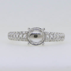 Sterling Silver Semi Mount Ring Setting Rd 6.5x6.5mm Solitaire Engagement - Syzjewelry