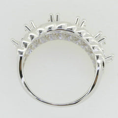 Sterling Silver Semi Mount Ring Setting Round RD 6x6mm 5 Stone Band Design - Syzjewelry