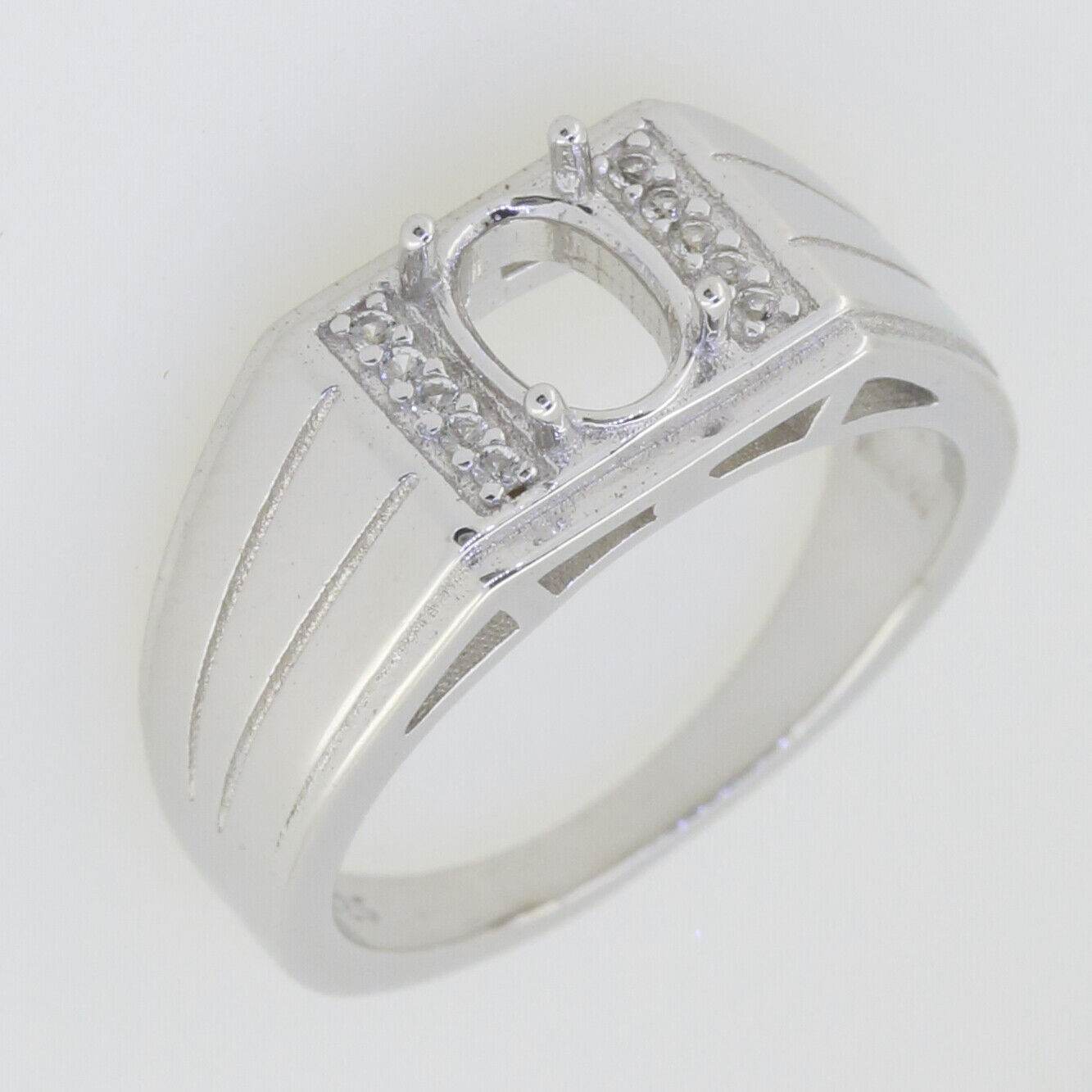 Sterling Silver Semi Mount Ring Setting Oval OV 7x5mm Unisex Band Ring - Syzjewelry