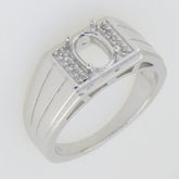 Sterling Silver Semi Mount Ring Setting Oval OV 7x5mm Unisex Band Ring - Syzjewelry