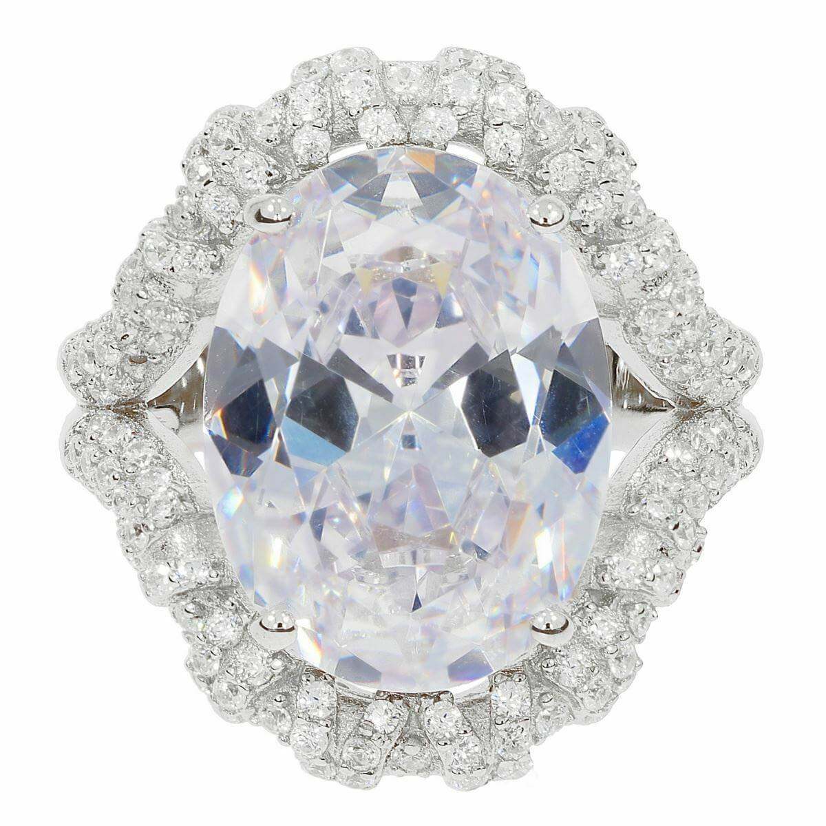 Sterling Silver Semi Mount Ring Setting OV 16X12mm White Topaz - Syzjewelry