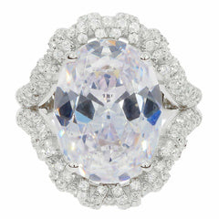 Sterling Silver Semi Mount Ring Setting OV 16X12mm White Topaz - Syzjewelry