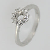 Sterling Silver Semi Mount Ring Setting Round RD 5x5mm Moissanite L350GR350( - Syzjewelry