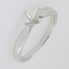 14K White Gold Semi Mount Ring Setting Round RD 6.5mm PJC18555R-1 - Syzjewelry