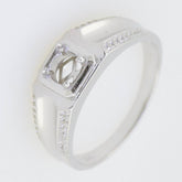 Men's Platinum Semi Mount Ring Setting Round RD 6x6mm Unisex Ring Syzjewelry