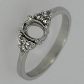 Sterling Silver Semi Mount Ring Setting Oval OV 7x5mm With Accent White Topaz - Syzjewelry