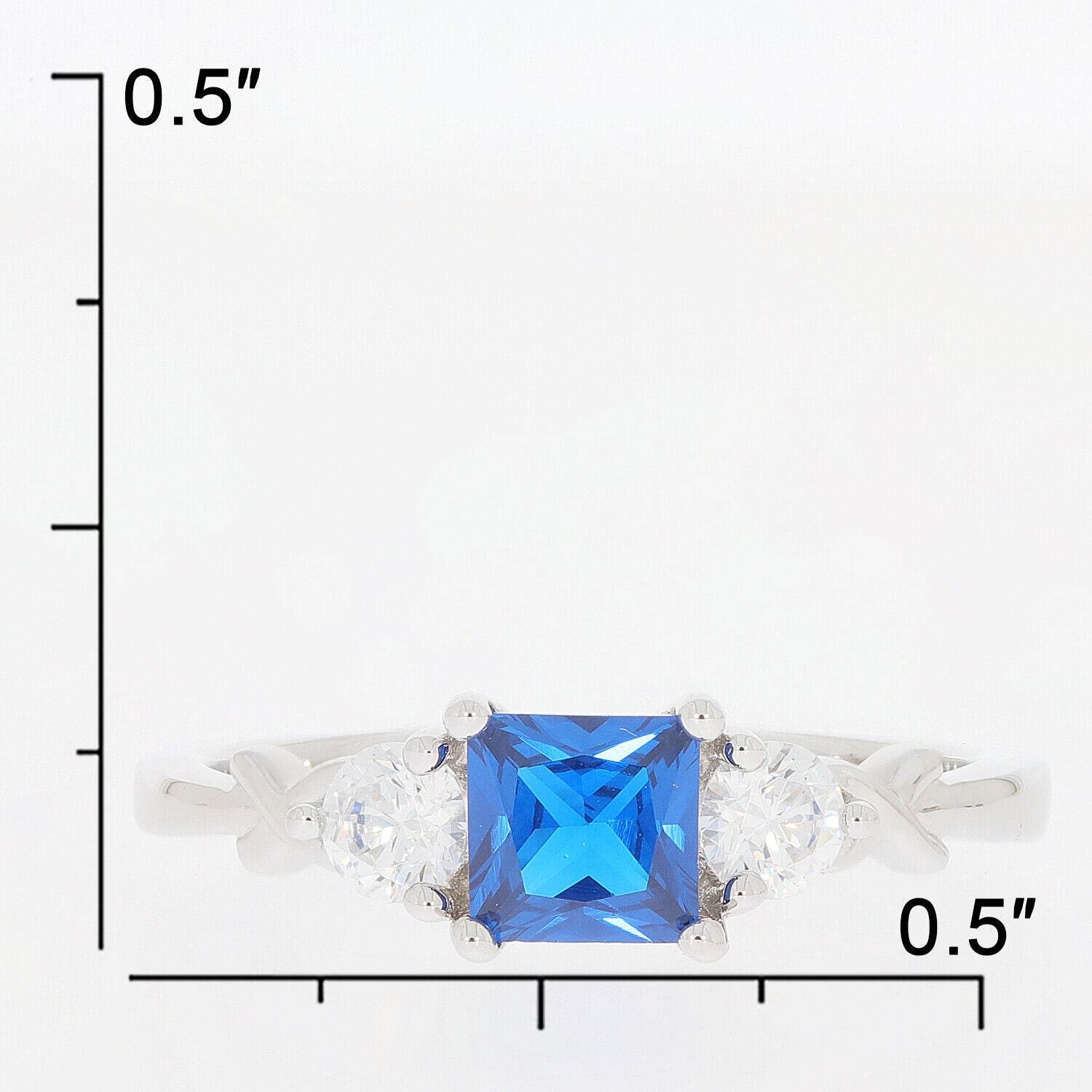 Sterling Silver Semi Mount Ring Setting Princess SQ 5X5mm Knot White T - Syzjewelry