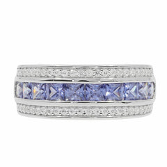 Sterling Silver Semi Mount Ring Setting Princess SQ 3X3mm White Topaz - Syzjewelry