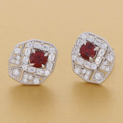 Sterling Silver Semi Mount Earrings Setting Round RD 5X5mm Stud Earrings - Syzjewelry