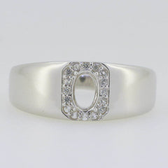 Men's Sterling Silver Semi Mount Ring Setting Oval OV 6X4mm Halo - Syzjewelry